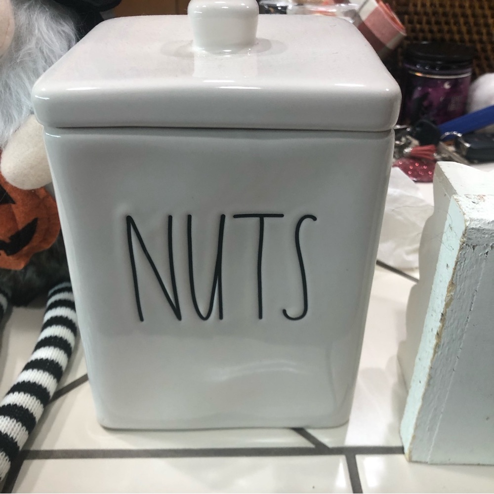 Rae Dunn Nuts Square Canister with Lid